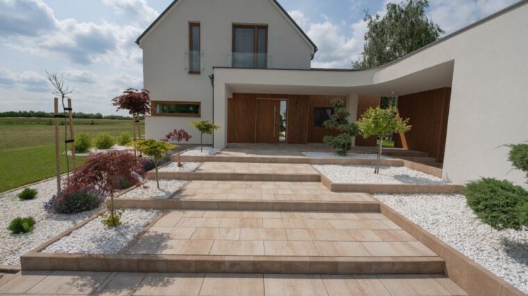 taras z płyt betonowych