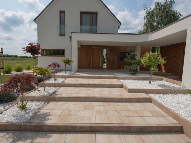 taras z płyt betonowych