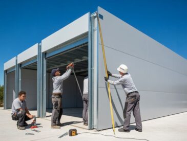 garaż z płyty warstwowej montaż