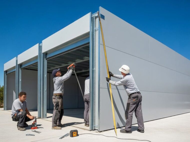 garaż z płyty warstwowej montaż